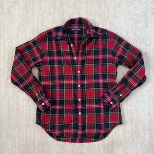 Ralph Lauren Flannel Plaid Button Up Cotton Long Sleeve Shirt 8